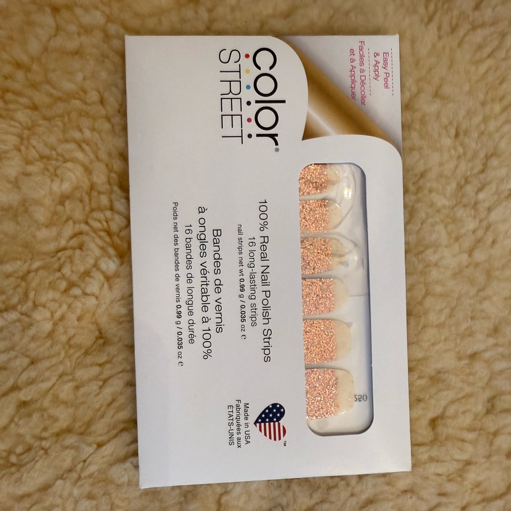 Color Street Coming Up Rose Gold Glitter Nail Strips